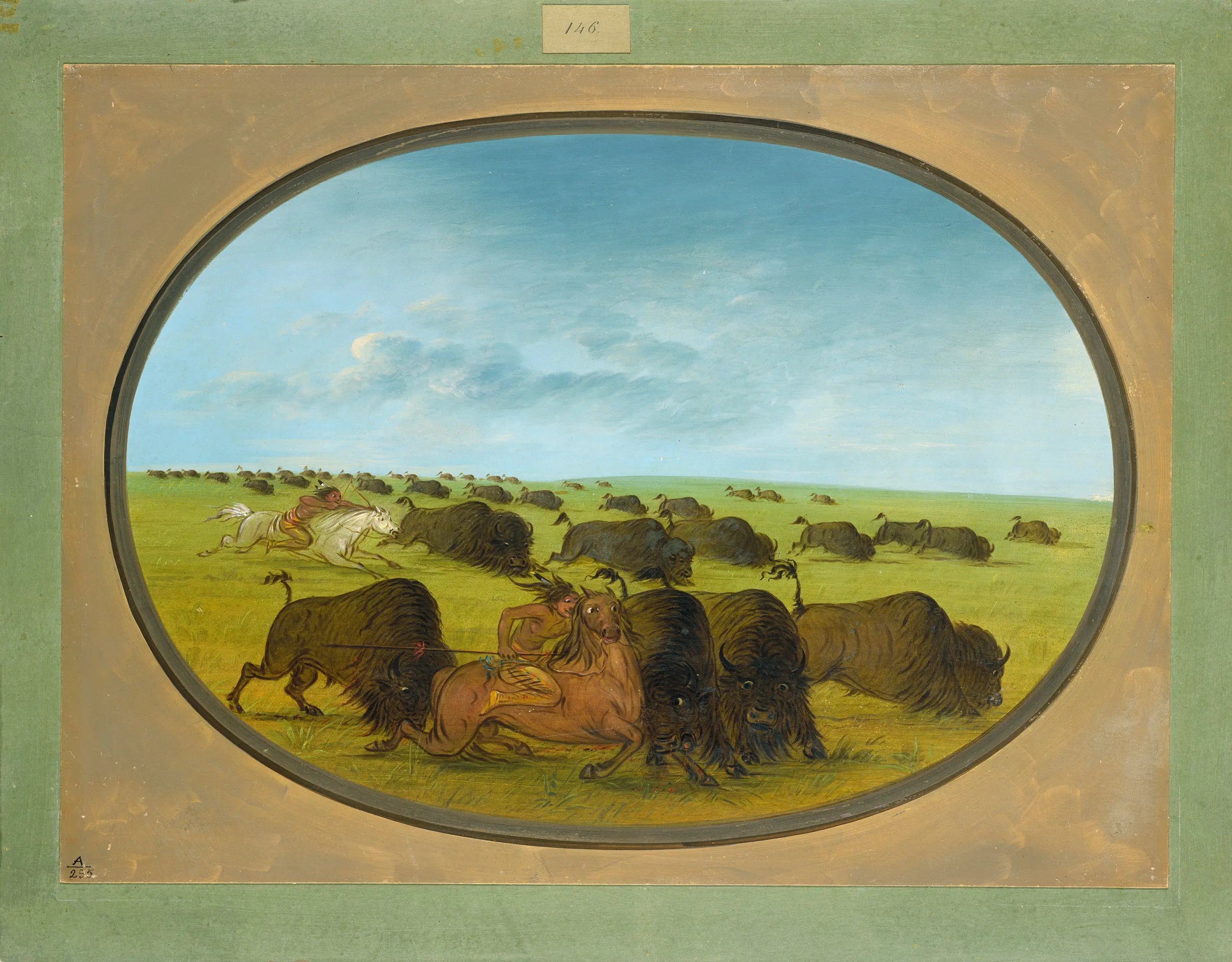 Chasse au bison avec accidents - George Catlin - Alpha Reproduction