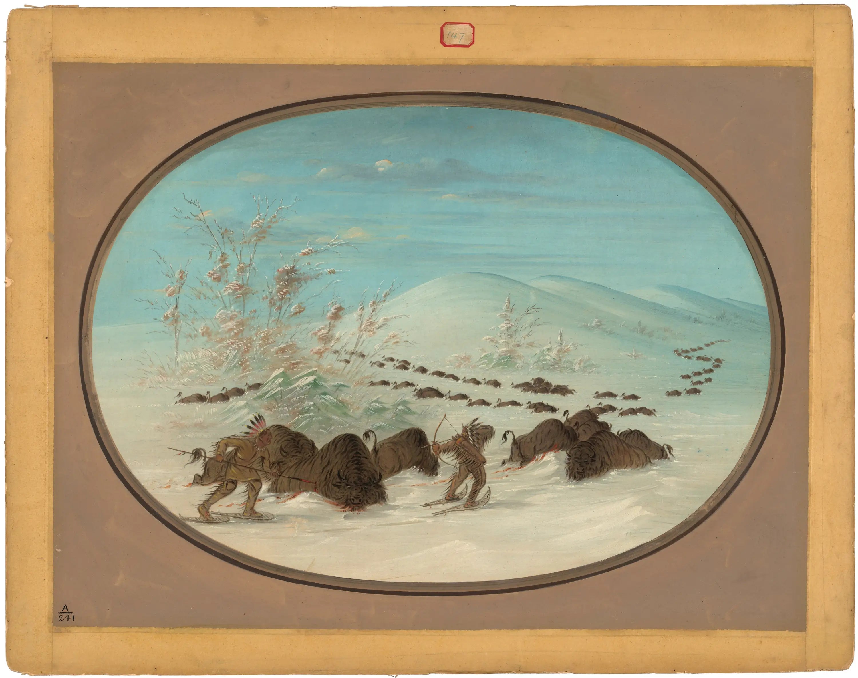 Chasse au bison dans les congères - Ojibbeway - George Catlin - Alpha Reproduction