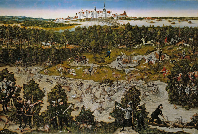 Caccia al castello di Torgau in onore di Ferdinando I - Lucas Cranach il Vecchio