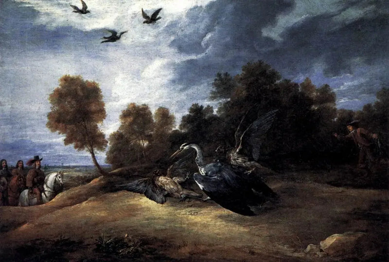 Caccia all'airone con l'arciduca Leopoldo-Guglielmo - David Teniers il Giovane