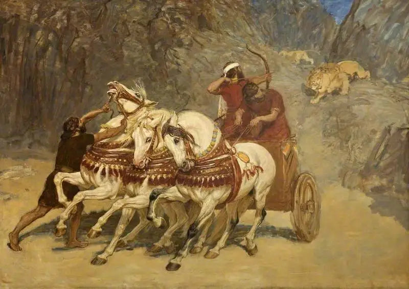 Caccia al leone assiro (incompiuta) - Briton Rivière