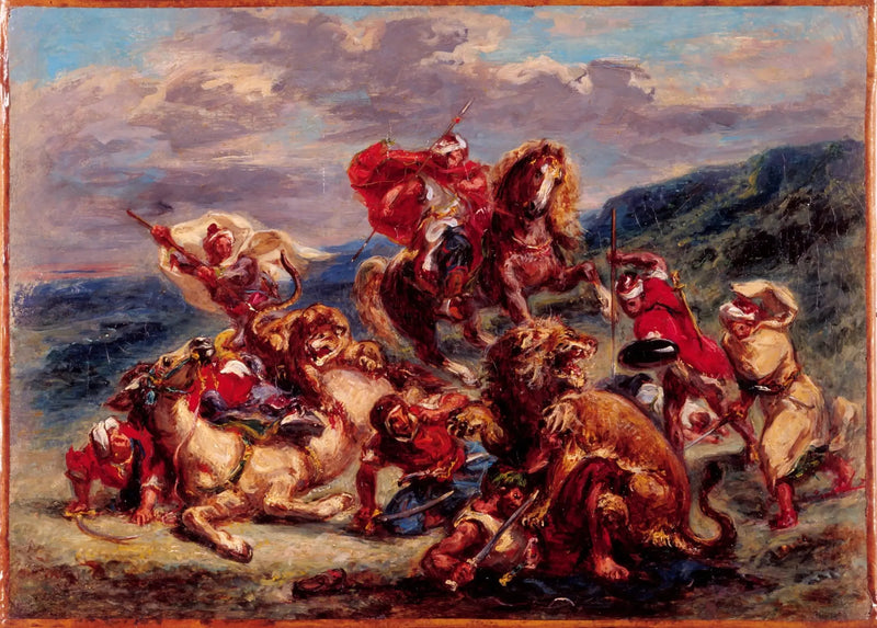 Caccia al leone - Eugène Delacroix