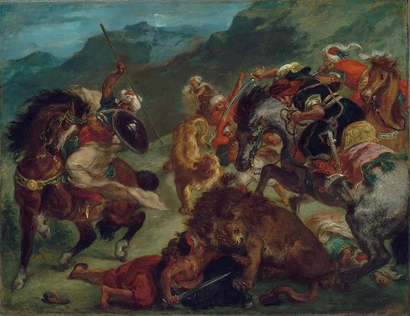 Caccia al leone - Eugène Delacroix
