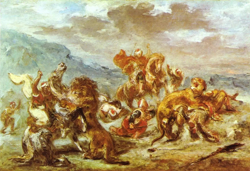 Caccia al leone - Eugène Delacroix