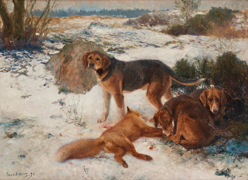 Caccia alla volpe con i cani - Bruno Liljefors