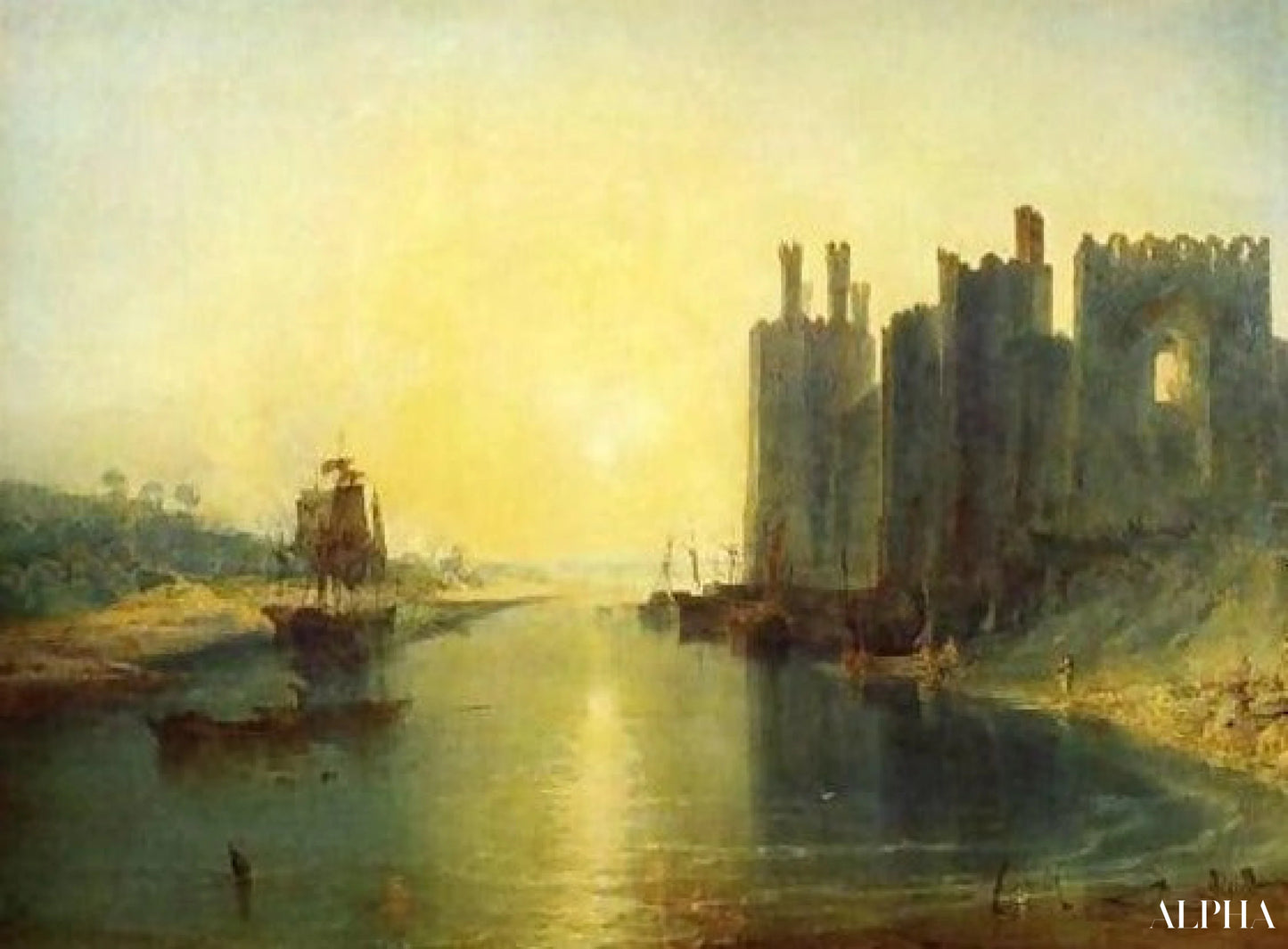 Château de Caernarvon - William Turner - Reproductions de tableaux et peintures haut de gamme