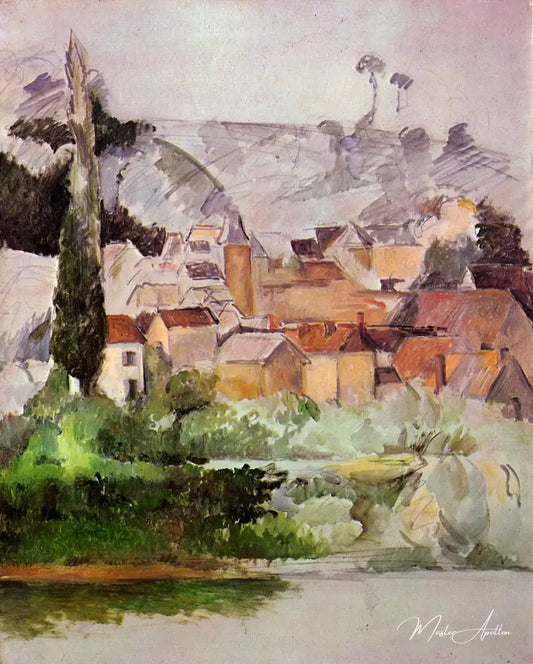 Château et village de medan - Paul Cézanne - Reproductions de tableaux et peintures haut de gamme