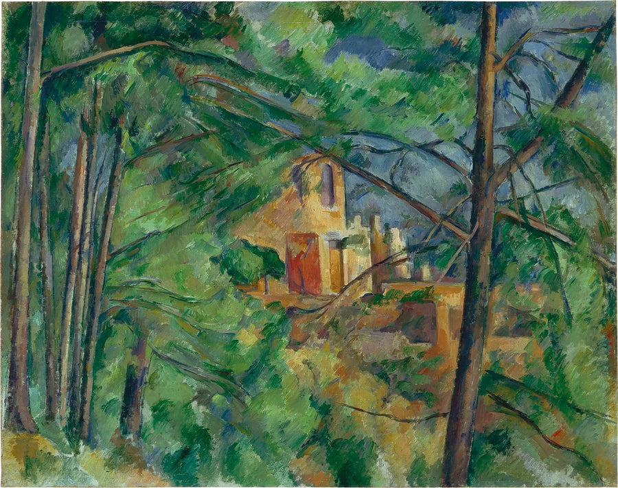 Castello Nero dietro gli alberi - Paul Cézanne