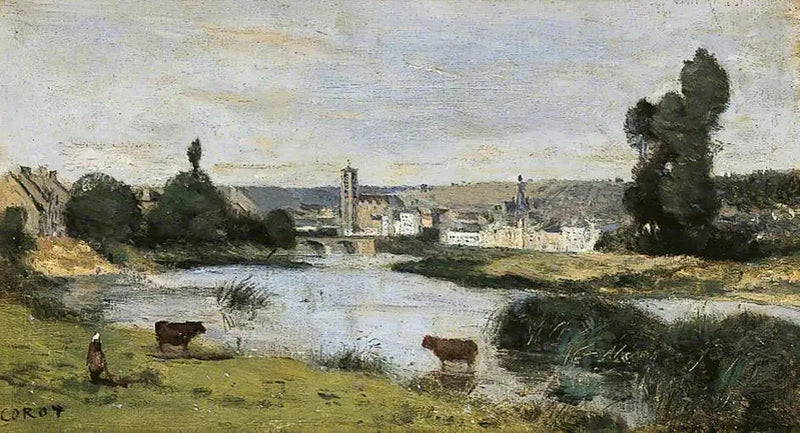 Château-Thierry. Vista panoramica con la torre di Saint-Crépin - Jean-Baptiste Camille Corot