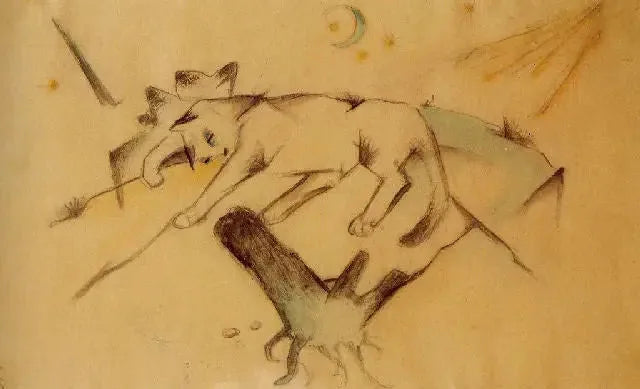 Gatti Liegendes - Franz Marc