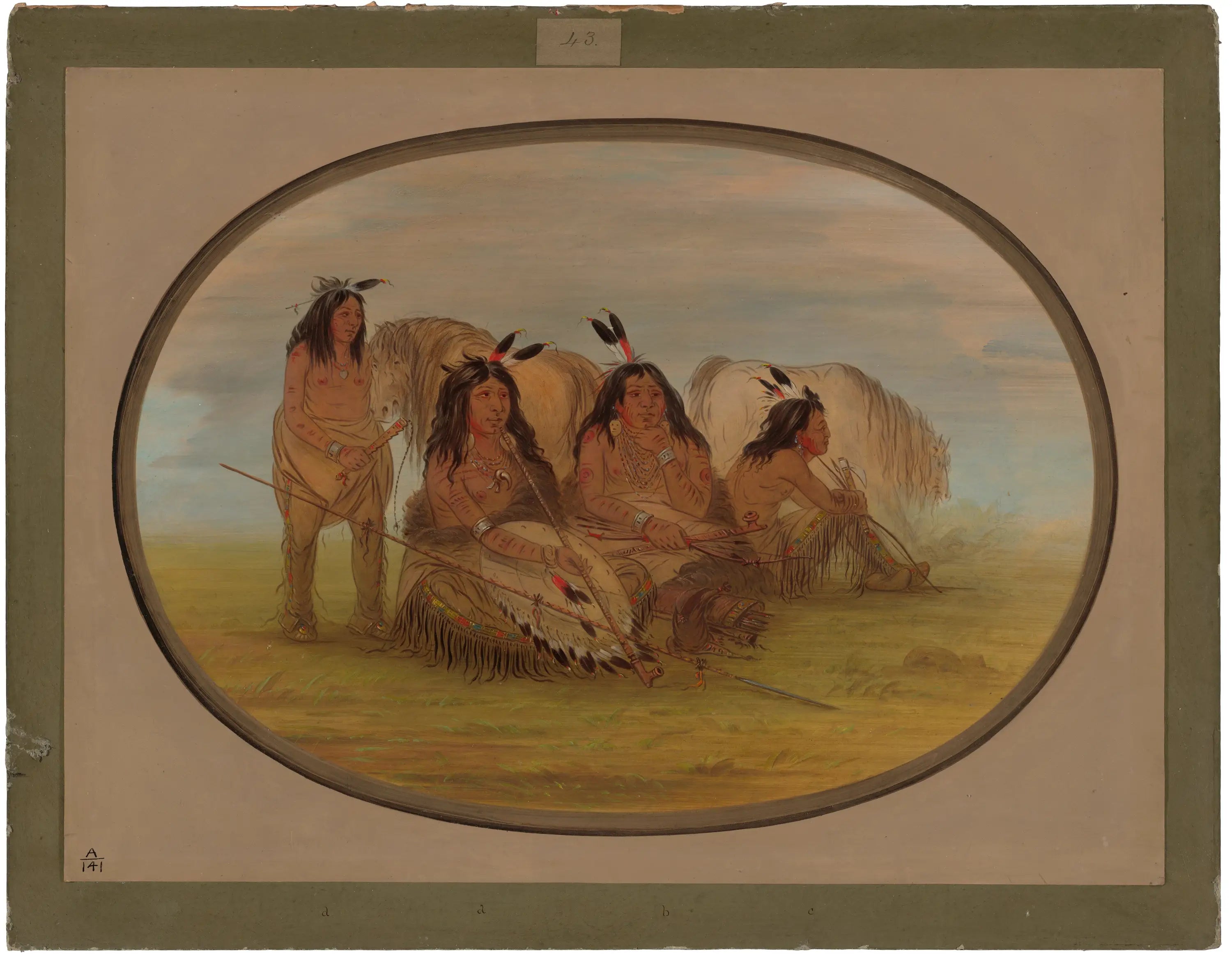 Chef Camanchee avec trois guerriers - George Catlin - Alpha Reproduction