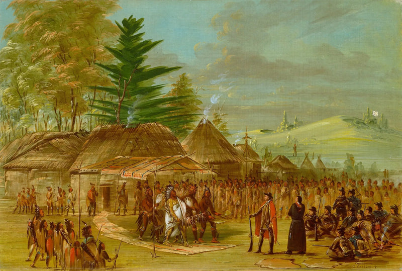 Capo degli indiani Taensa che riceve La Salle. 20 marzo 1682 - George Catlin