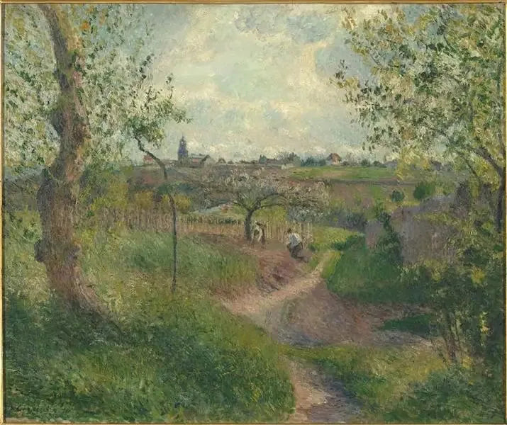 chemin montant à travers champs. Côte des Groouettes. Pontoise - Camille Pissarro image 1 reproduction artisanale de tableau