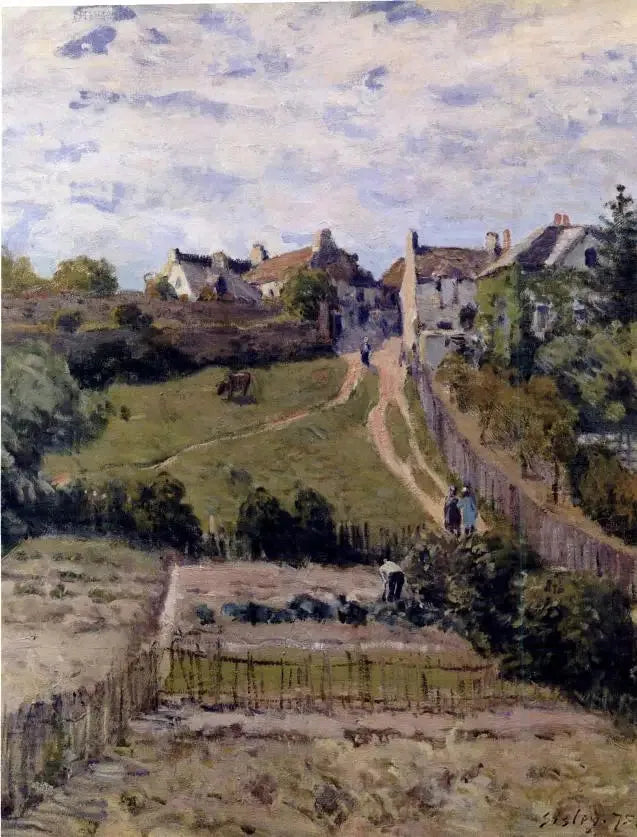 Sentiero in salita. Un angolo del villaggio di Andrésy - Alfred Sisley