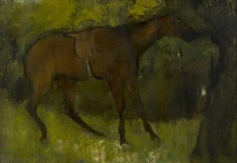 Cavallo legato a un albero - Edgar Degas