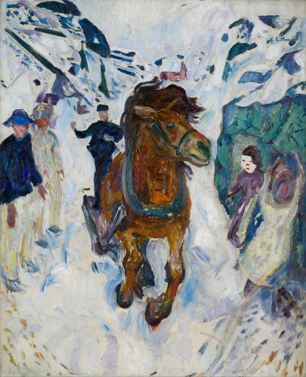 Cheval au galop - Edvard Munch image 1 copie peinte à la main à l’huile