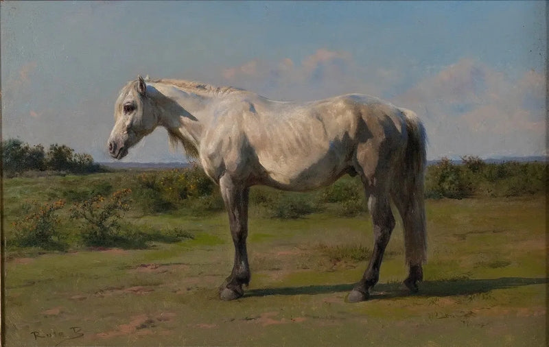Cavallo bianco in un prato - Rosa Bonheur