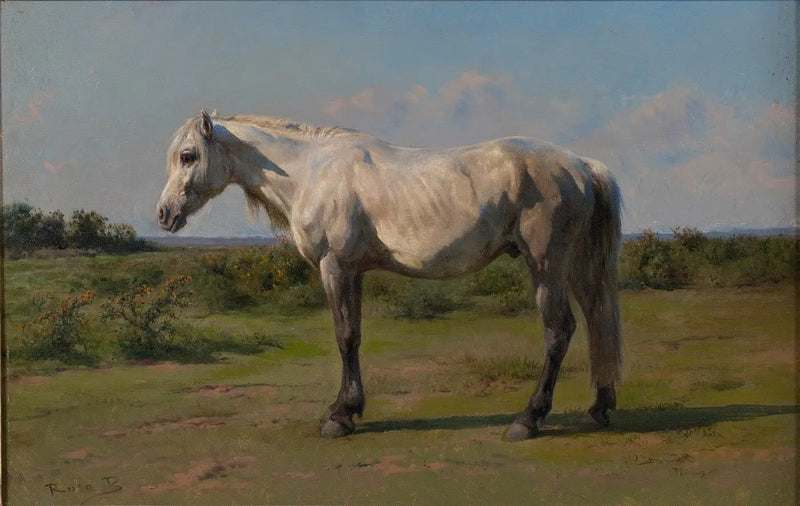 Cavallo bianco in un prato - Rosa Bonheur