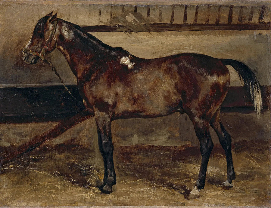 Cavallo marrone nella scuderia - Théodore Géricault