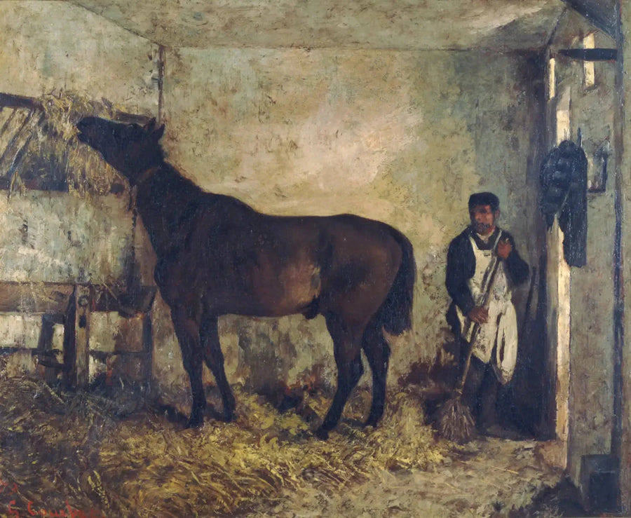 Cavallo in una stalla - Gustave Courbet