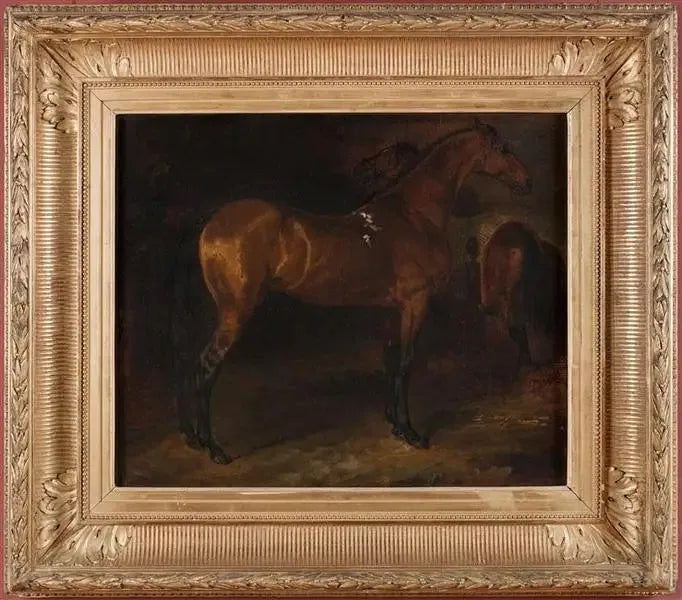 Cheval espagnol dans une écurie - Théodore Géricault image 1 reproduction d’œuvre d’art à l’huile