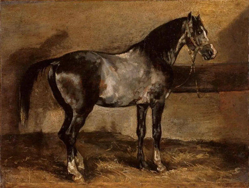 Cavallo grigio al mangiatoia - Théodore Géricault