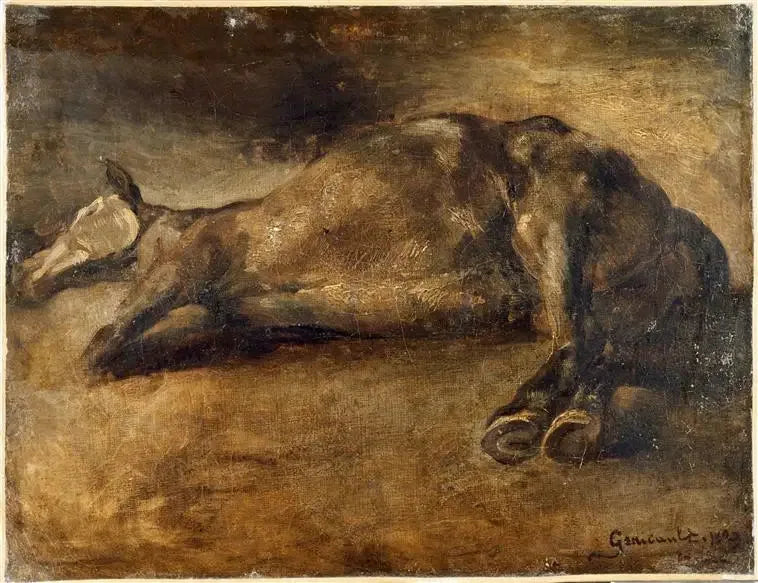 Cheval mort - Théodore Géricault image 1 copie peinte à la main à l’huile