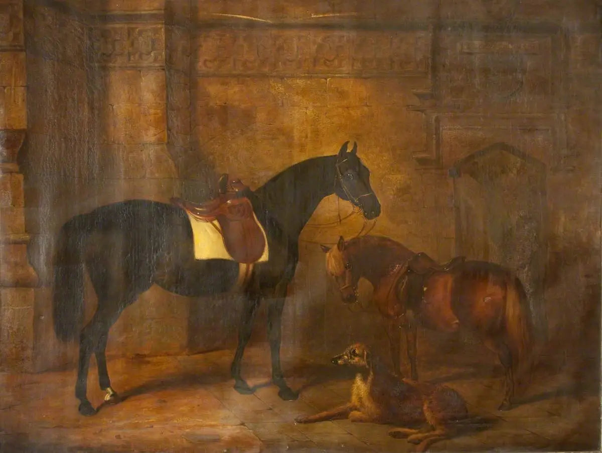 Cheval poney et cerf-lévrier - Edwin Henry Landseer - Alpha Reproduction