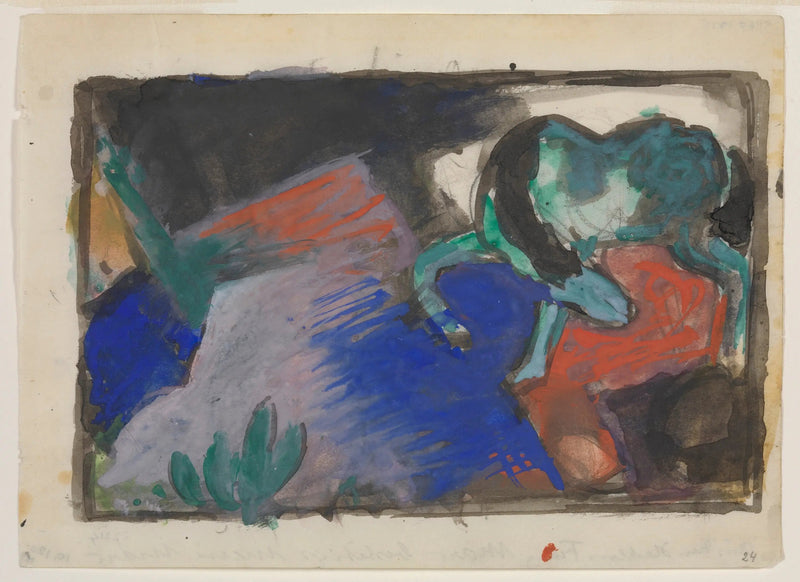 Cavallo verde in un paesaggio - Franz Marc