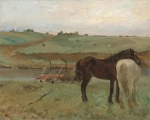 Cavalli in un prato - Edgar Degas
