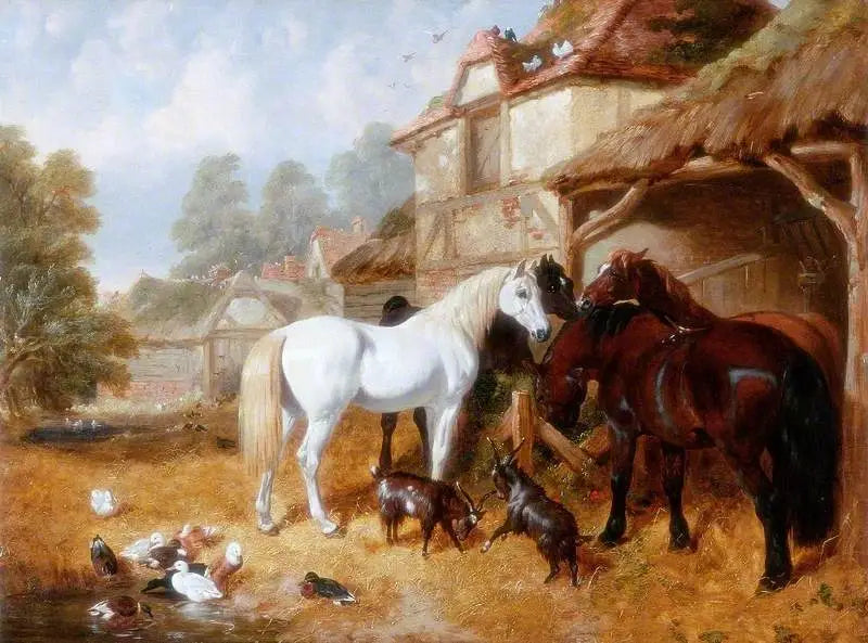 Cavalli in un cortile di fattoria - John Frederick Herring, Sr.