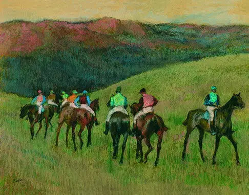 Cavalli da corsa in un paesaggio - Edgar Degas