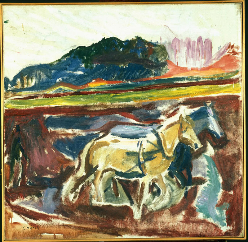 Cavalli al lavoro - Edvard Munch