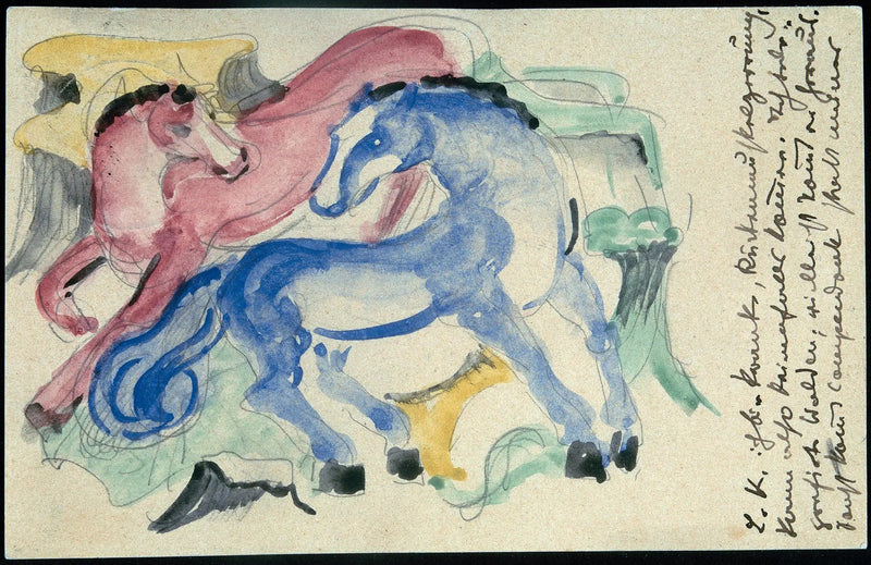 Cavalli rossi e blu - Franz Marc