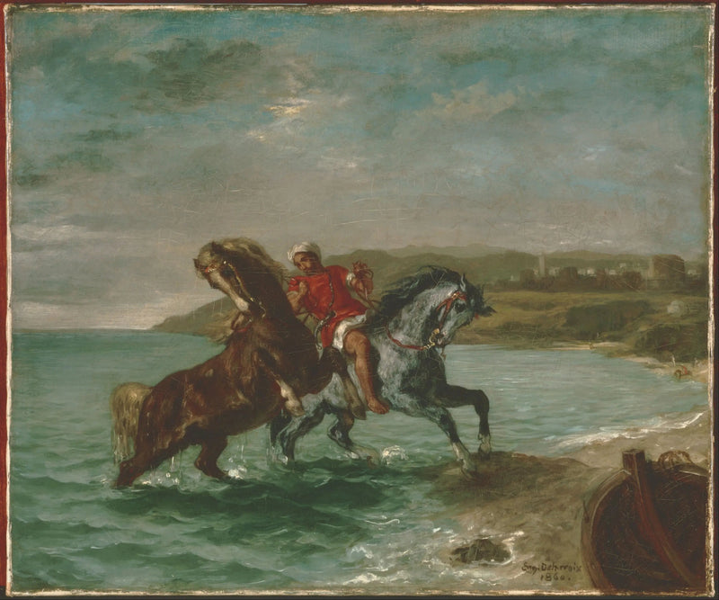 Cavalli che escono dal mare - Eugène Delacroix