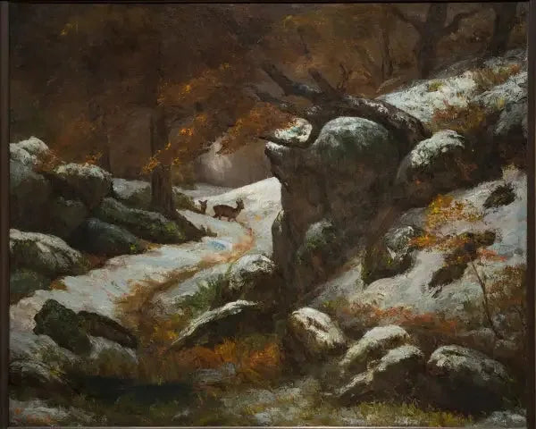Cervo nella neve - Gustave Courbet