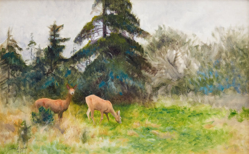 Caprioli nel verde estivo - Bruno Liljefors