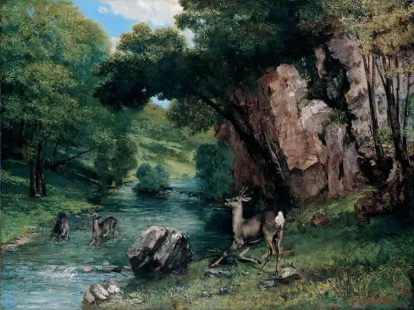 Capriolo in un ruscello - Gustave Courbet