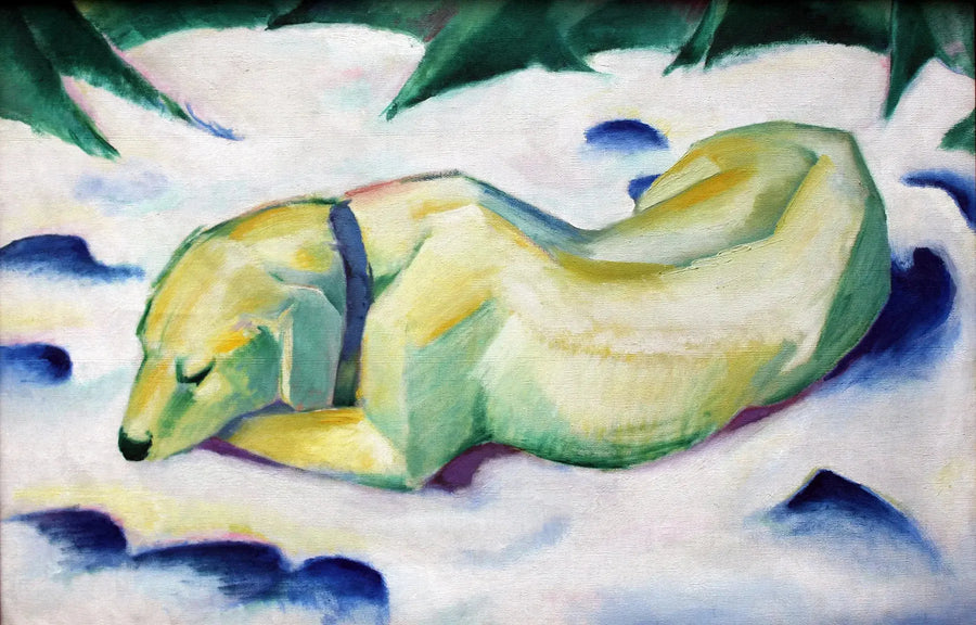 Cane sdraiato nella neve - Franz Marc
