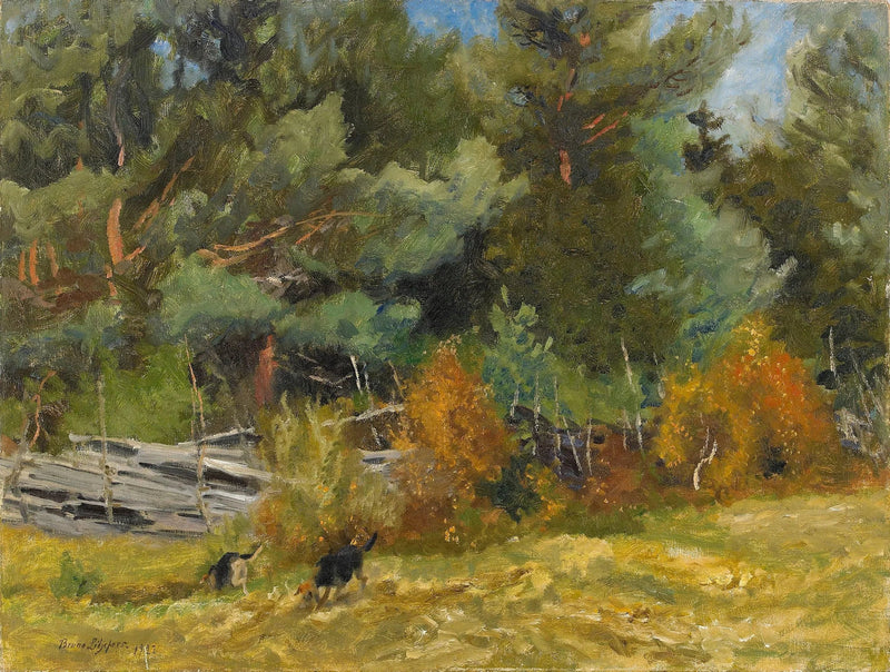 Cani da caccia alla recinzione - Bruno Liljefors