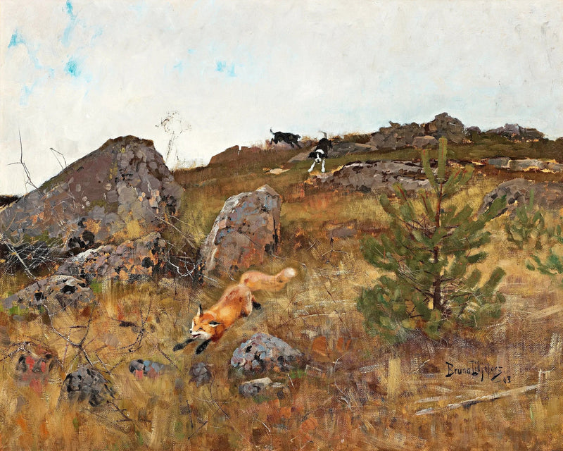 Cani da caccia alla volpe in autunno - Bruno Liljefors