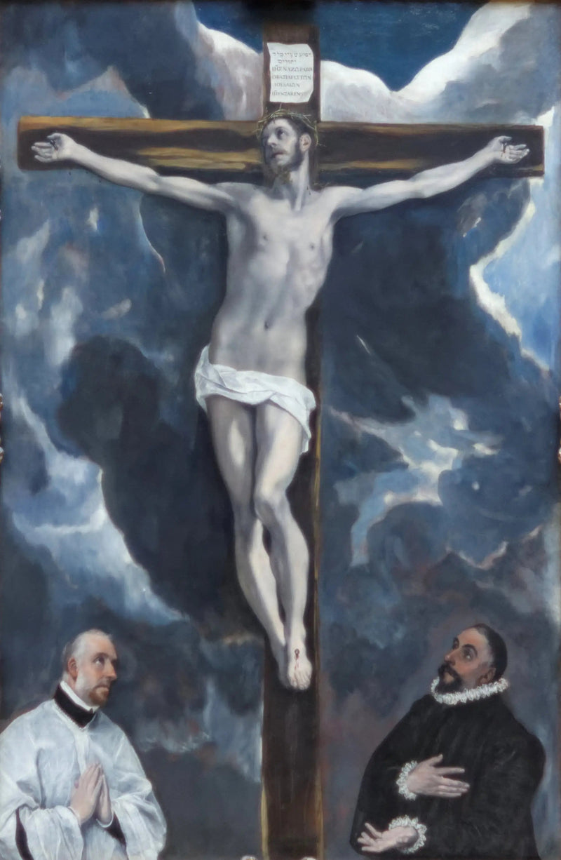 Cristo in croce adorato da due donatori - El Greco