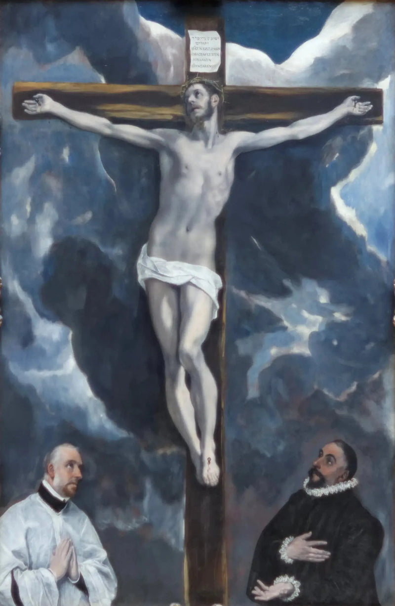 Cristo in croce adorato da due donatori - El Greco