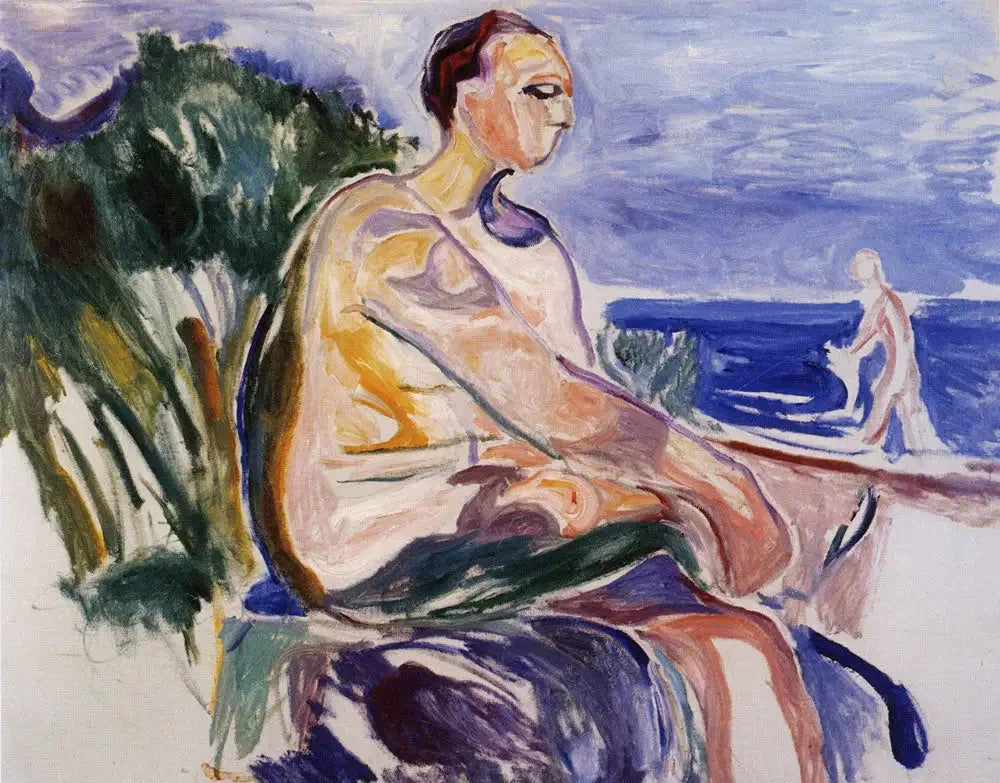 Christian Gierløff à Åsgårdstrand - Edvard Munch image 1 reproduction de peinture à l’huile