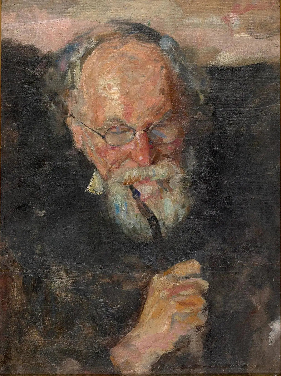 Christian Munch con pipa - Edvard Munch