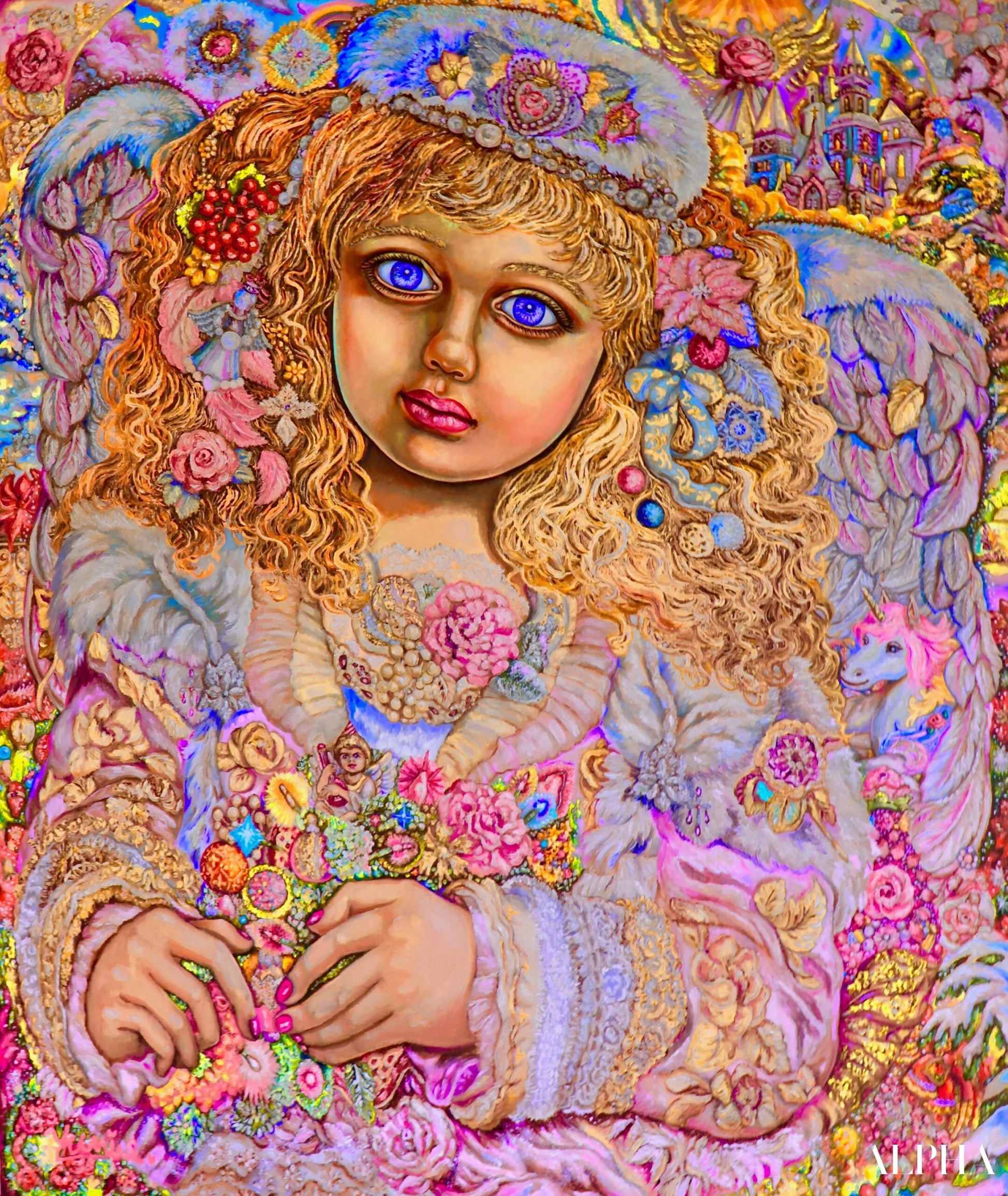 Angelo di luci di Natale - Yumi Sugai Riproduzioni di quadri a olio