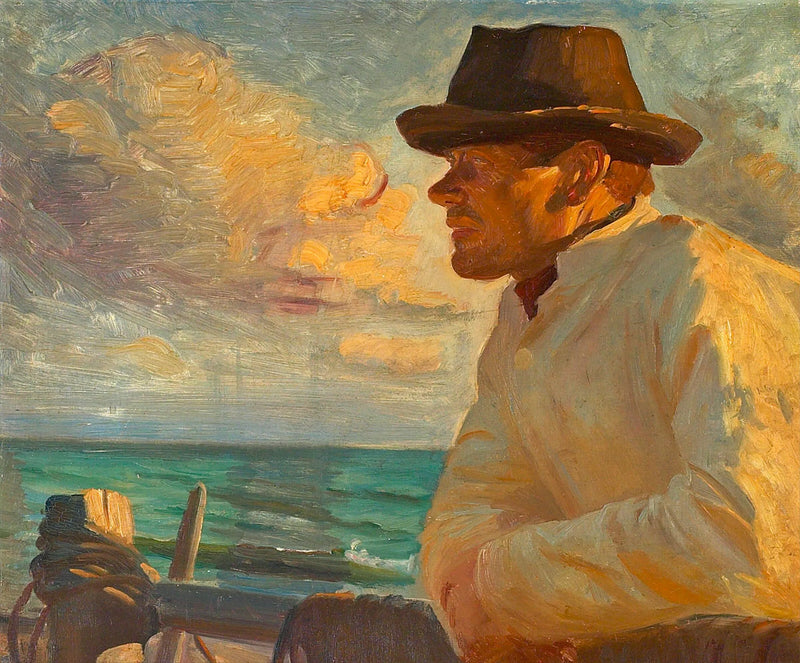 Christoffer al sole, in piedi sul molo. -Michael Peter Ancher