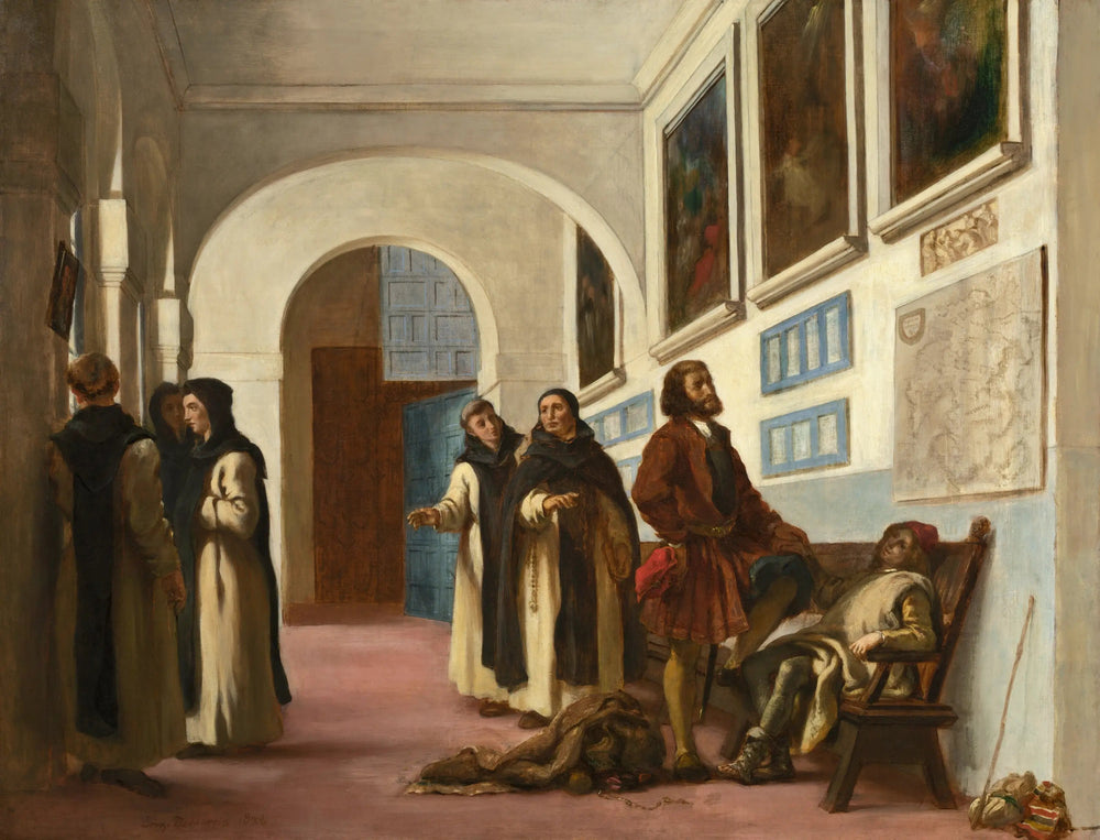 Reproduction du tableau « Christophe Colomb et son fils à La Rábida - Eugène Delacroix » par Alpha Reproduction en peinture à l’huile