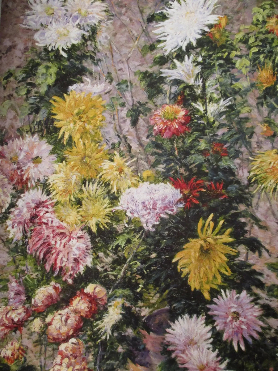Chrysanthèmes blancs et jaunes. Jardin du Petit Gennevilliers - Gustave Caillebotte image 1 copie peinte à la main à l’huile