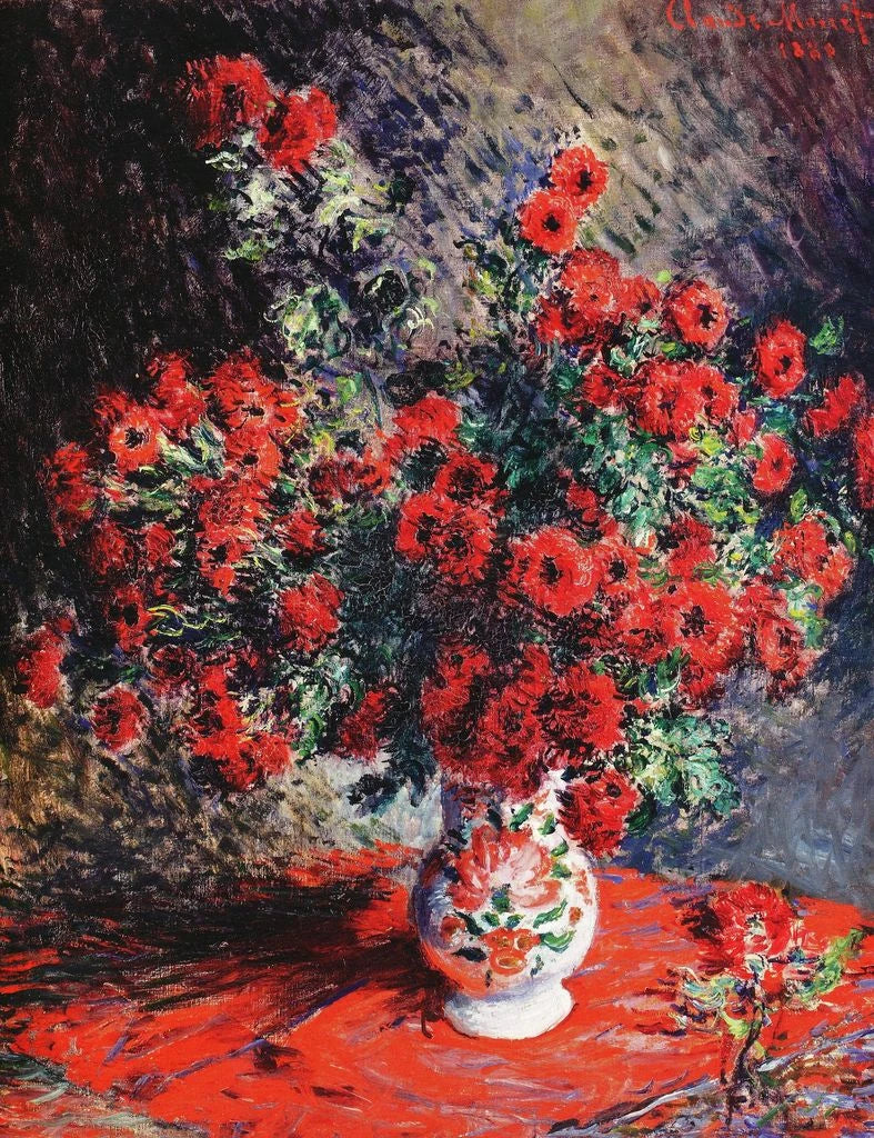 Crisantemi rossi W635 - Claude Monet